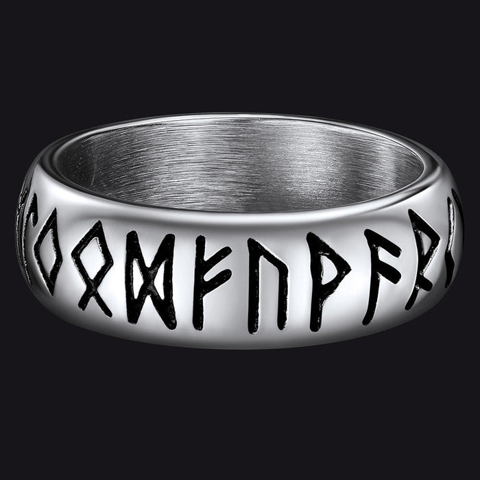Norse Viking Runes Ring Stainless Steel Ring for Men