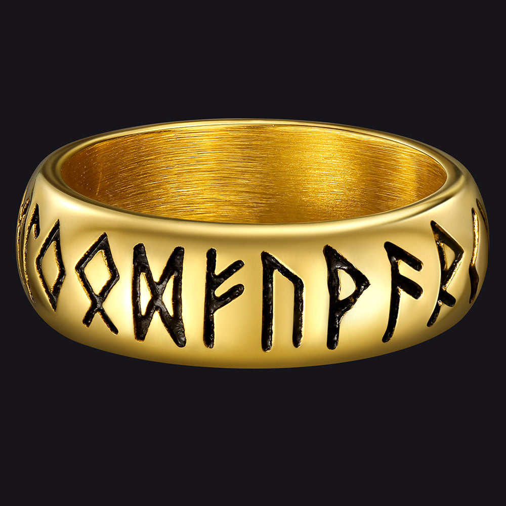Norse Viking Runes Ring Stainless Steel Ring for Men