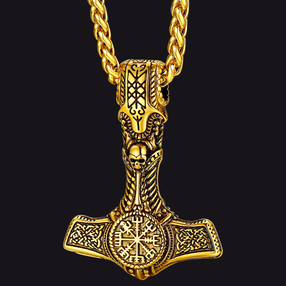 Viking Thor's Hammer Mjolnir Necklace Pendant For Men