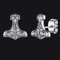 Viking Thor's Hammer Stud Earrings Amulet Jewelry for Men