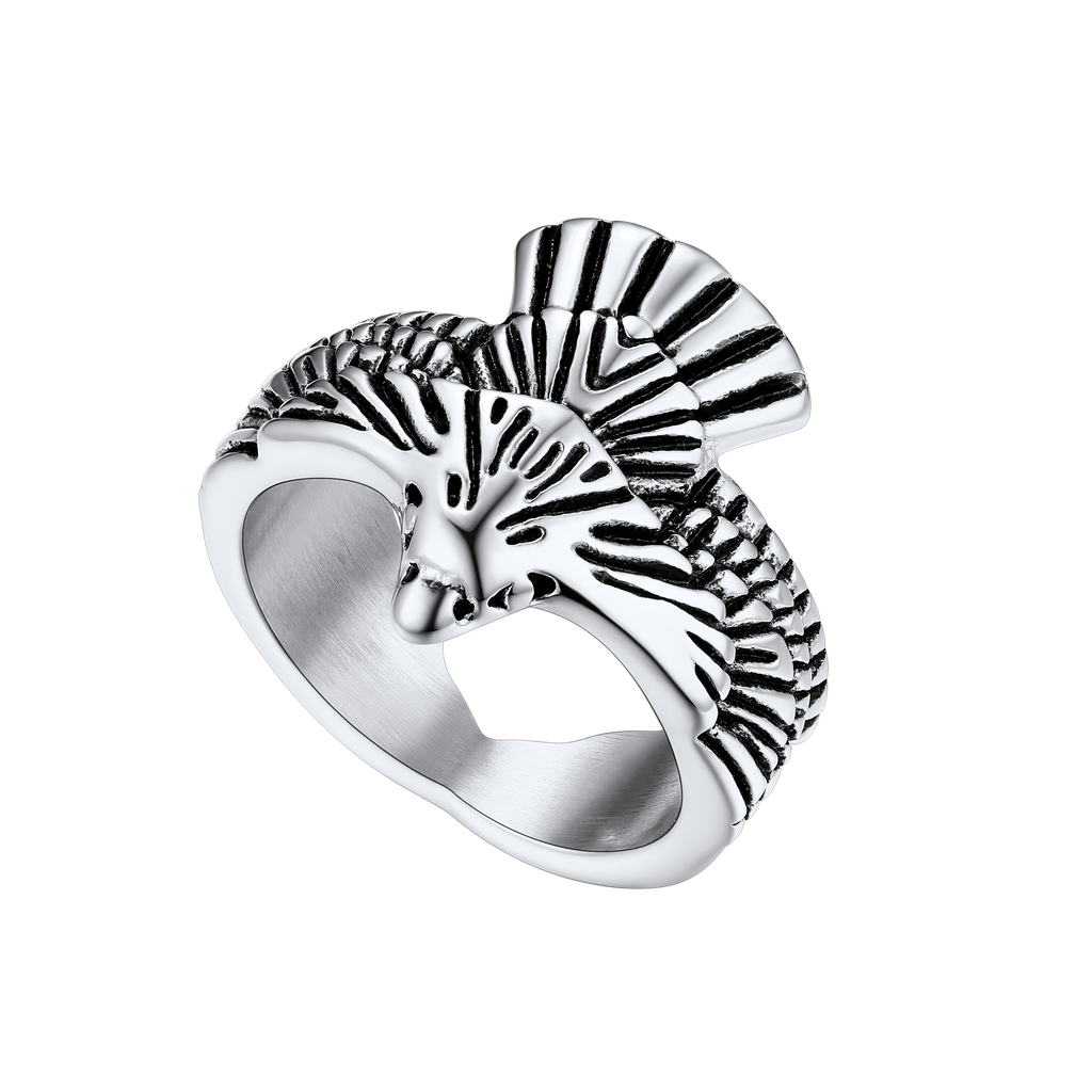Vintage Hawk Open Adjustable Ring for Men