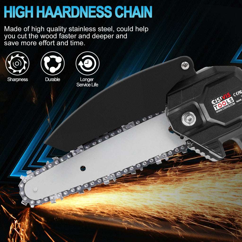 Upgraded Mini Chainsaw | Cordless Lightweight Tool with Dual Batteries | Effortless Cutting for Garden Maintenance