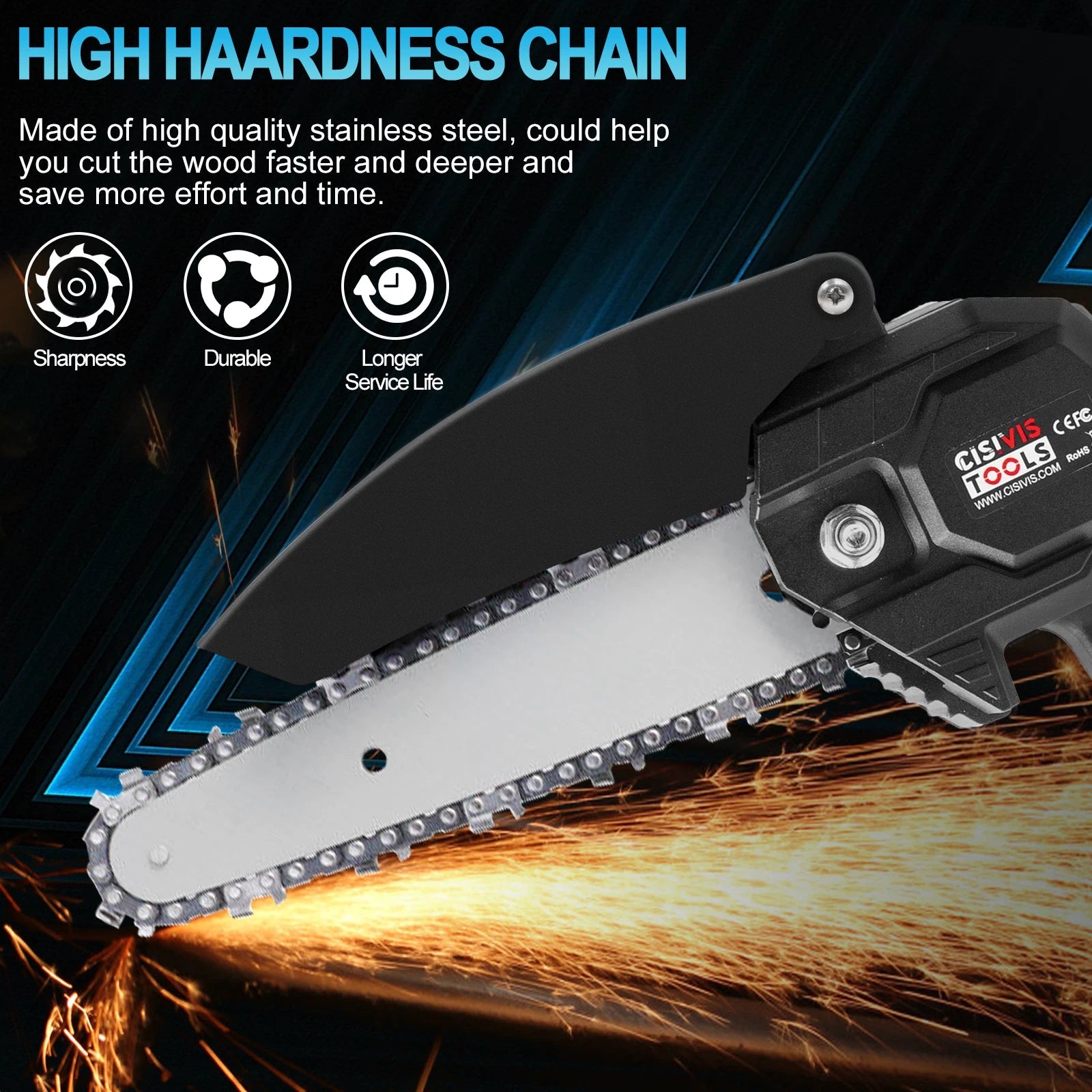 Upgraded Mini Chainsaw | Cordless Lightweight Tool with Dual Batteries | Effortless Cutting for Garden Maintenance