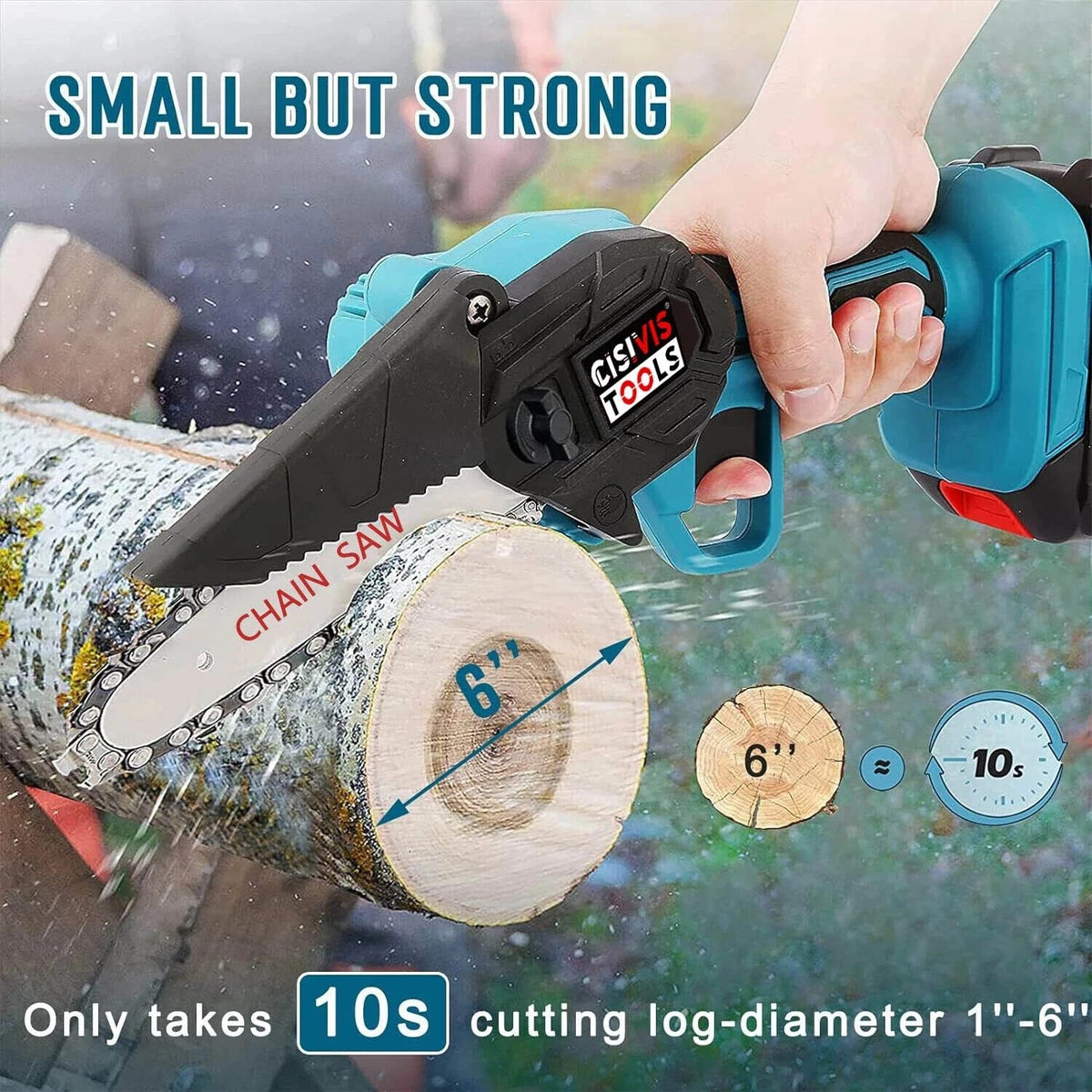 Upgraded Mini Chainsaw | Cordless Lightweight Tool with Dual Batteries | Effortless Cutting for Garden Maintenance