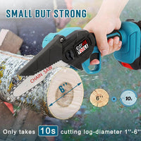 Upgraded Mini Chainsaw | Cordless Lightweight Tool with Dual Batteries | Effortless Cutting for Garden Maintenance