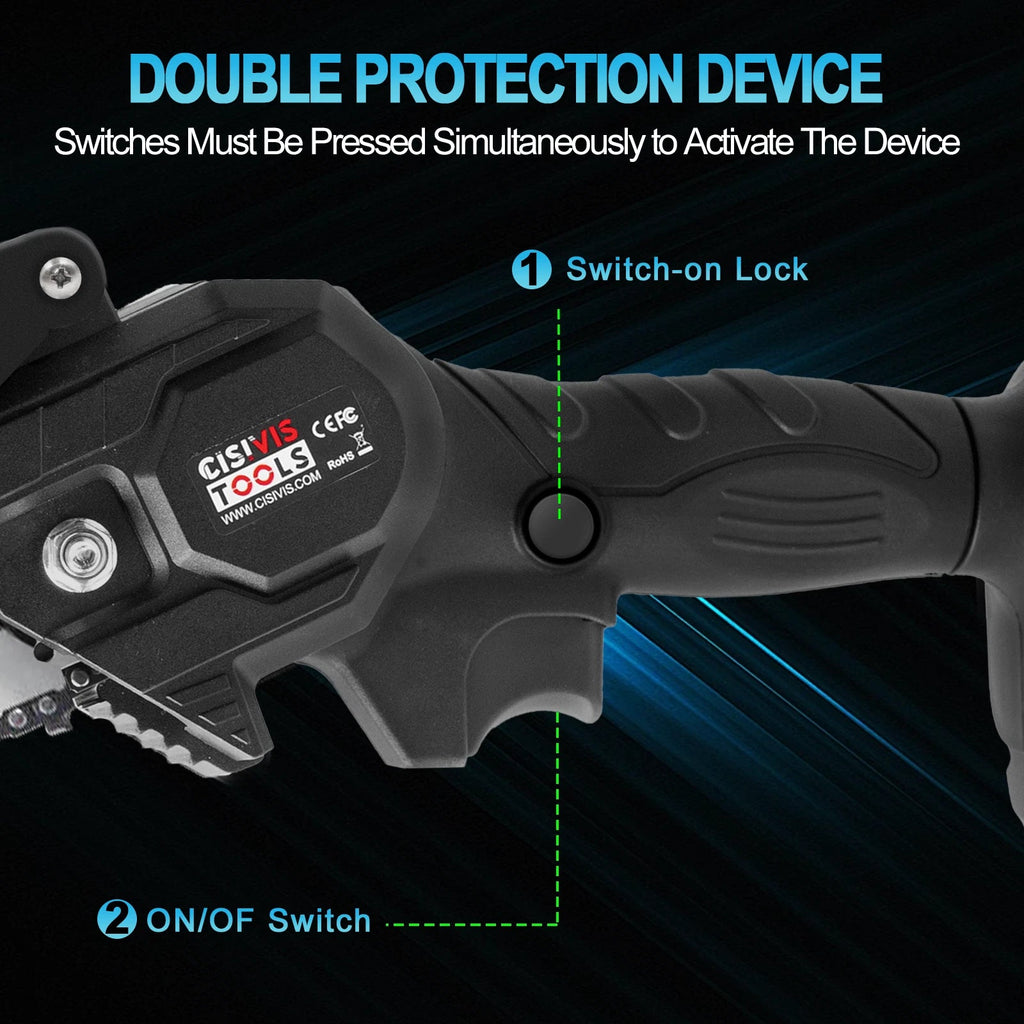 Upgraded Mini Chainsaw | Cordless Lightweight Tool with Dual Batteries | Effortless Cutting for Garden Maintenance