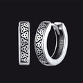 Sterling Silver Celtic Knot Huggie Hoop Earrings for Men