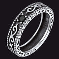 Sterling Silver Black Onyx Celtic Ring for Men