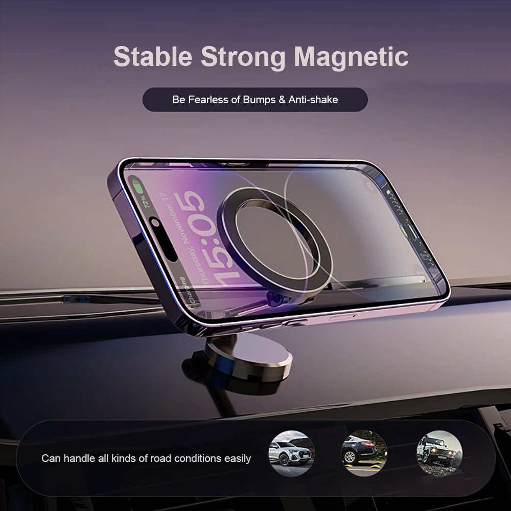 Versatile Car Phone Holder | Magnetic Car Phone Mount with 360° Adjustment | Secure Stability for Safe Driving