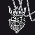 FaithHeart Vintage Viking Odin Pendant Necklace for Men Women