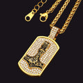 Viking Thor's Hammer Dog Tag Pendant Necklace for Men Women