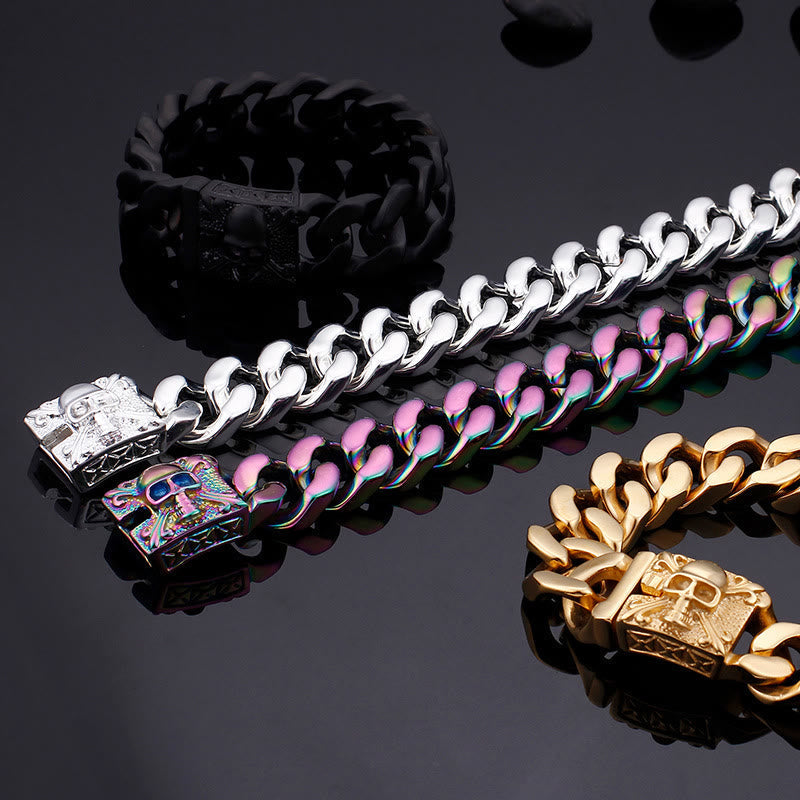 Skull Clasp Cuban Bracelet