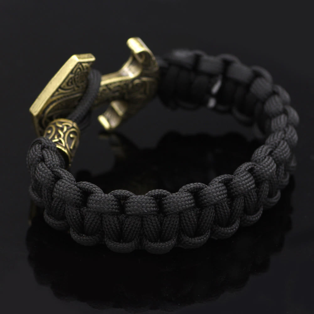 Odin Rune Bead Thor Hammer Mjolnir Bracelet