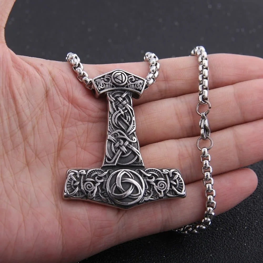 Stainless Steel Mjolnir Viking Necklace