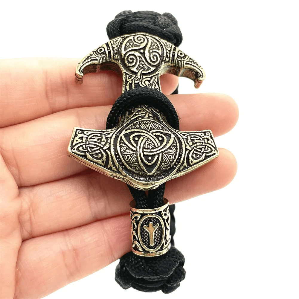 Odin Rune Bead Thor Hammer Mjolnir Bracelet