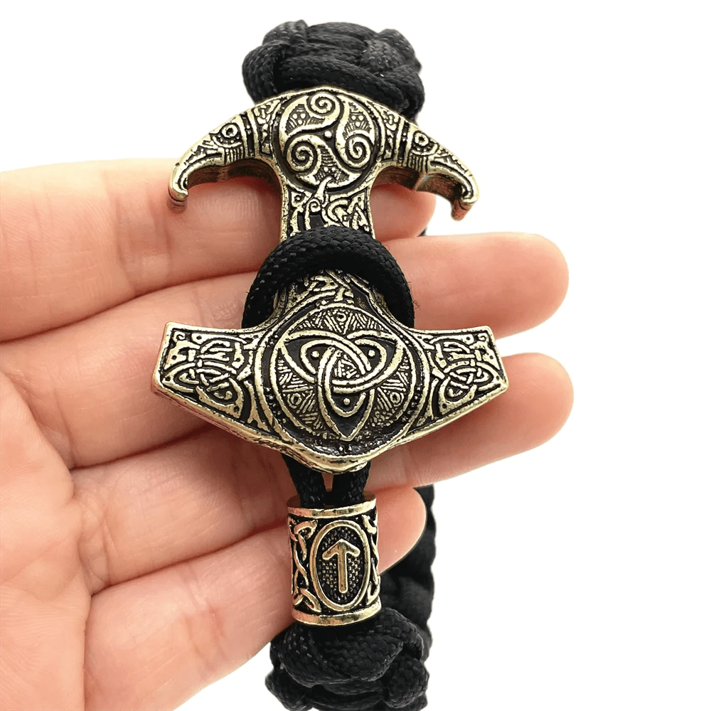 Odin Rune Bead Thor Hammer Mjolnir Bracelet