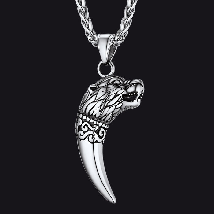 Viking Wolf Tooth Necklace For Men