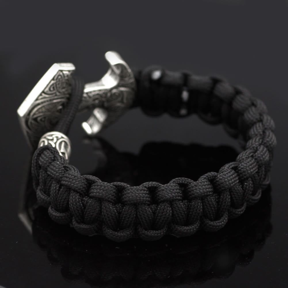Odin Rune Bead Thor Hammer Mjolnir Bracelet