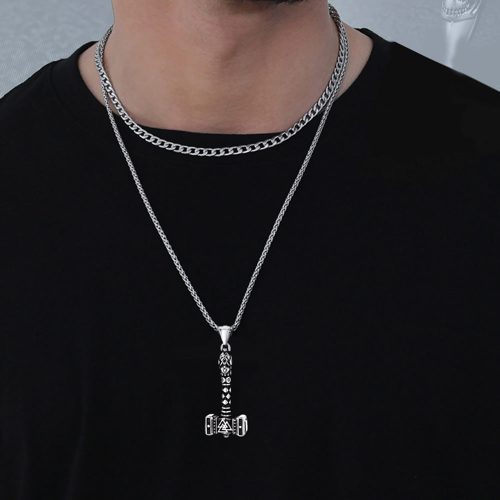 Thor's Hammer Mjolnir Necklace Viking Charm For Men