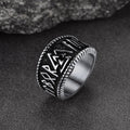 Norse Viking Valknut Ring with Rune for Men