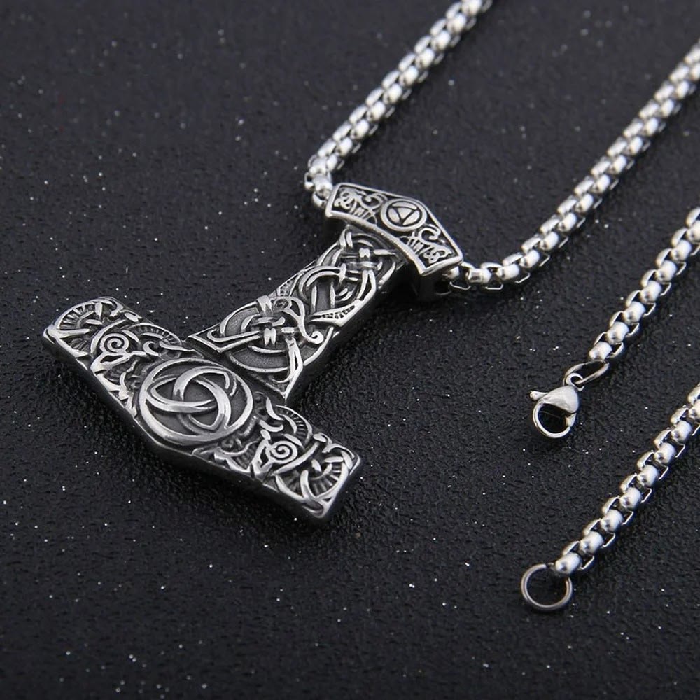 Stainless Steel Mjolnir Viking Necklace