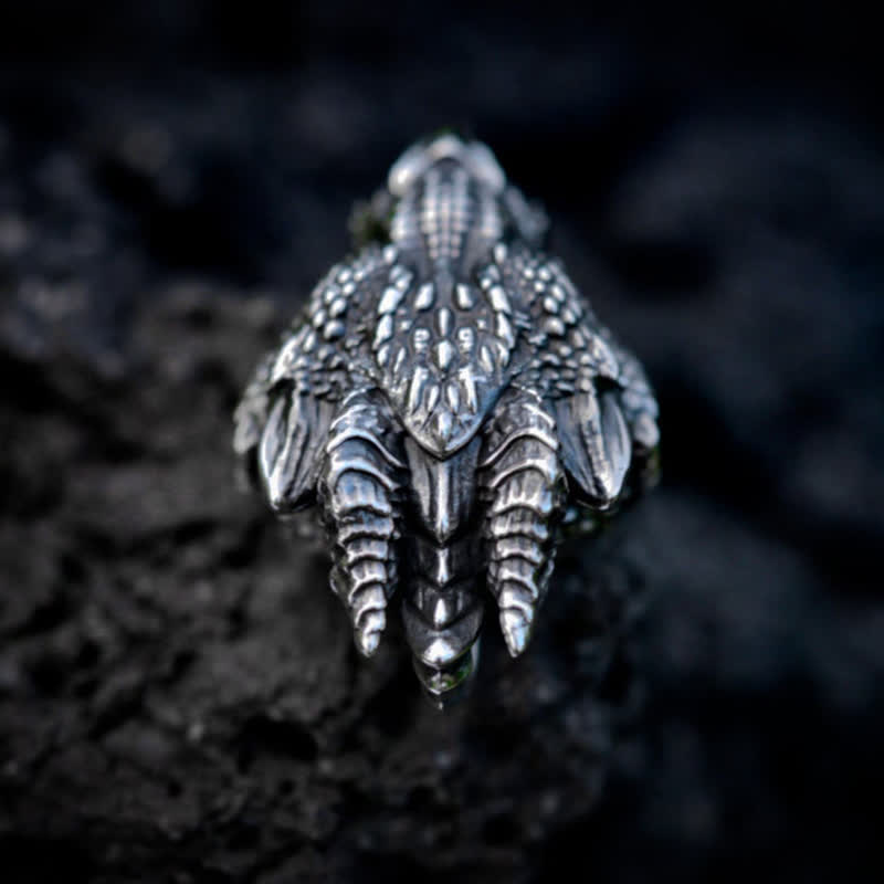Men's Viking Green Eye Dragon Head Necklace