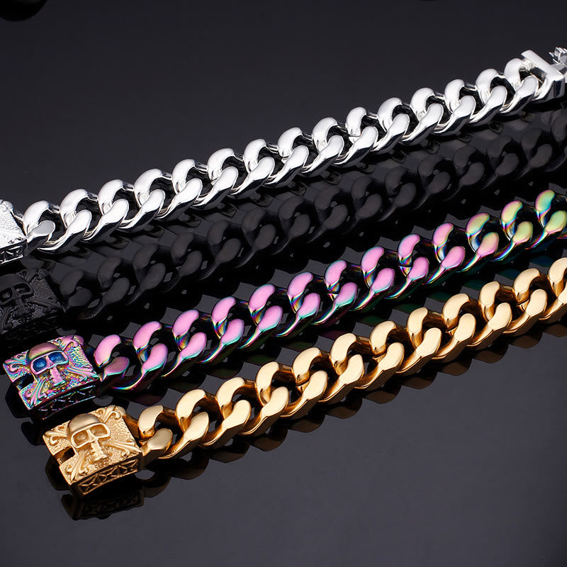Skull Clasp Cuban Bracelet