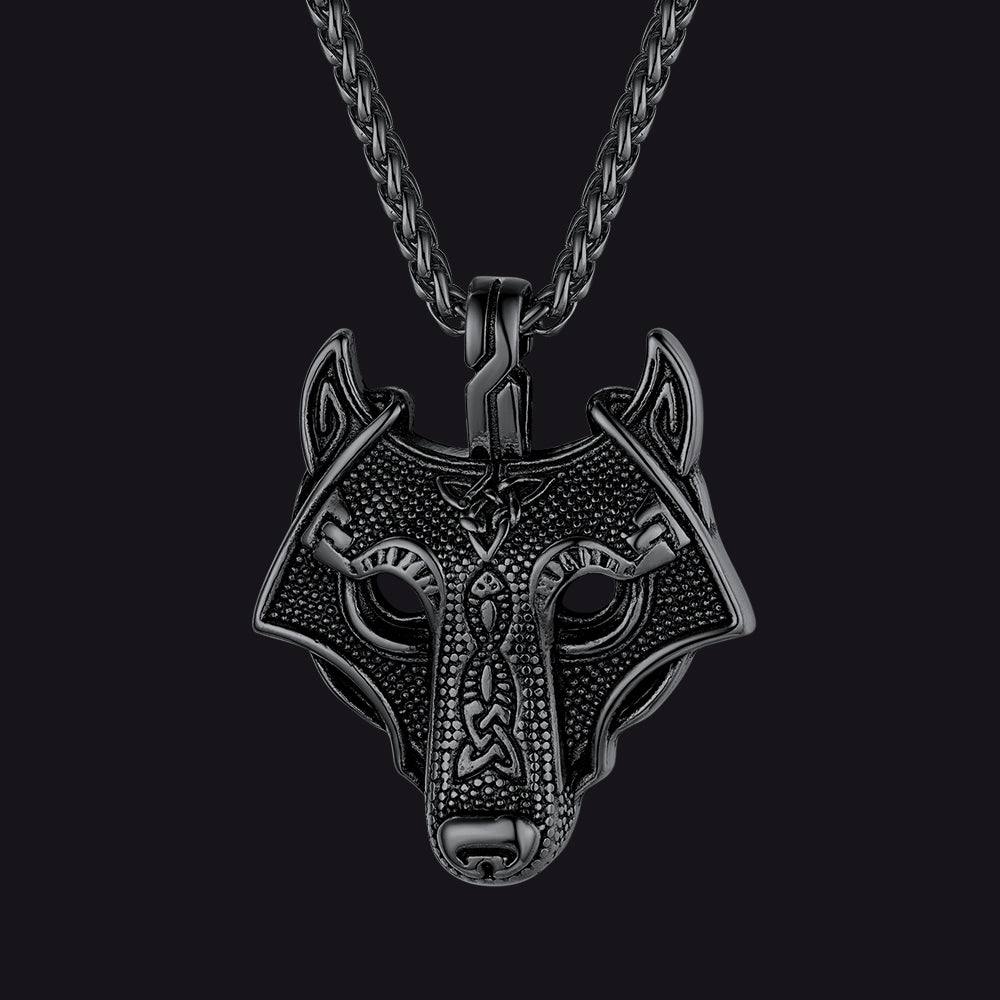 Norse Viking Celtic Wolf Necklace Amulet Jewelry For Men