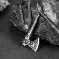 Norse Viking Axe Necklace With Compass For Men