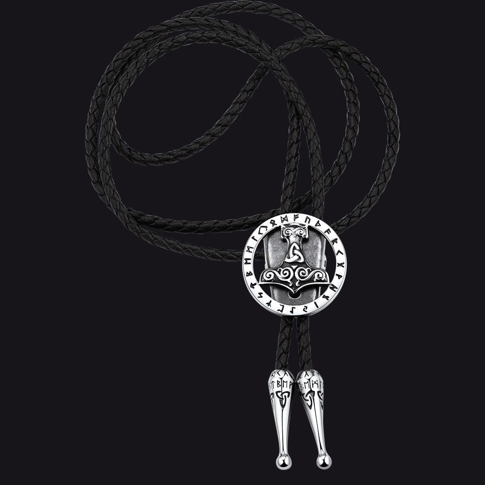 Viking Thor's Hammer Bolo Tie for Men Women